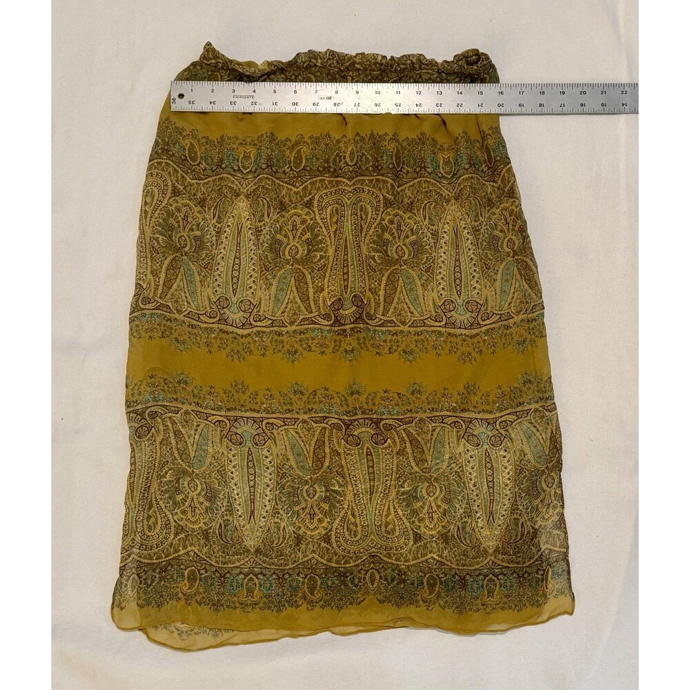 Massimo Dutti Women Silk Maxi Skirt Size 8 Hippie Hippy Vacation Resort Designer - Picture 11 of 12